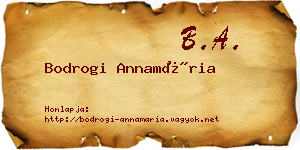 Bodrogi Annamária névjegykártya