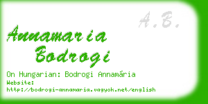 annamaria bodrogi business card