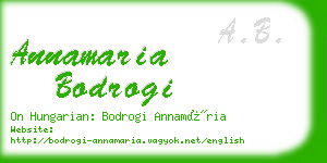 annamaria bodrogi business card
